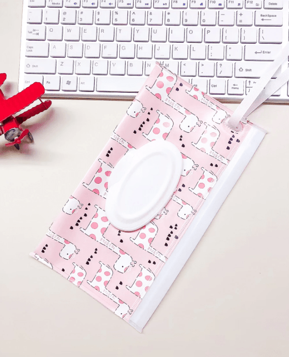 1 bolsa de pañuelos con tapa abatible y cordón para cama, cochecito y coche - Quierox - Tienda Online