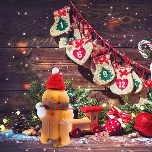 1 Botella de Hombre de Jengibre Navideño con Mini Bufanda y Gorro - Quierox - Tienda Online