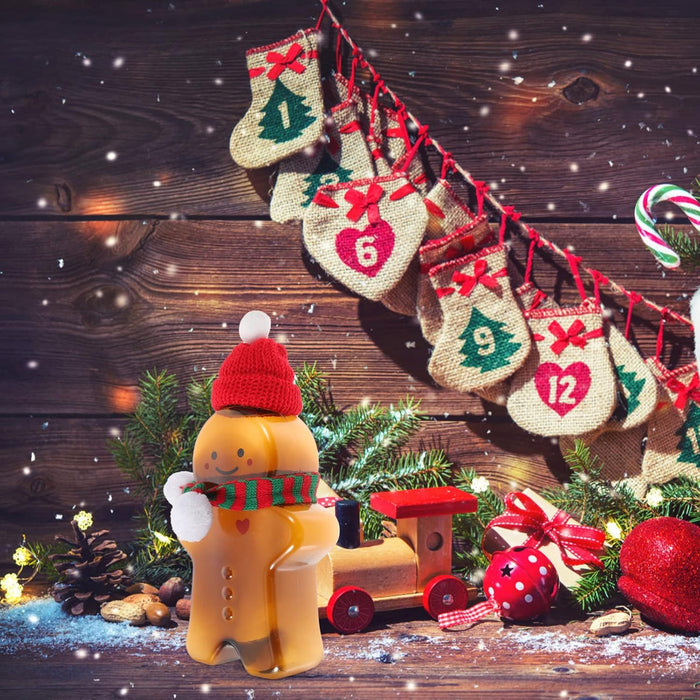 1 Botella de Hombre de Jengibre Navideño con Mini Bufanda y Gorro - Quierox - Tienda Online