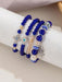 1 cadena de mano con cuentas de ojo azul y 4 colgantes de mano con cruz Hamsa. - Quierox - Tienda Online