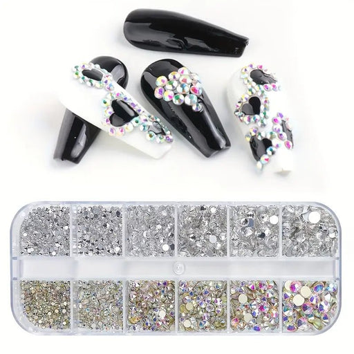 1 Caja Estilo Europeo y Americano Decoración de Uñas con Pedrería Grande y Pequeña - Quierox - Tienda Online