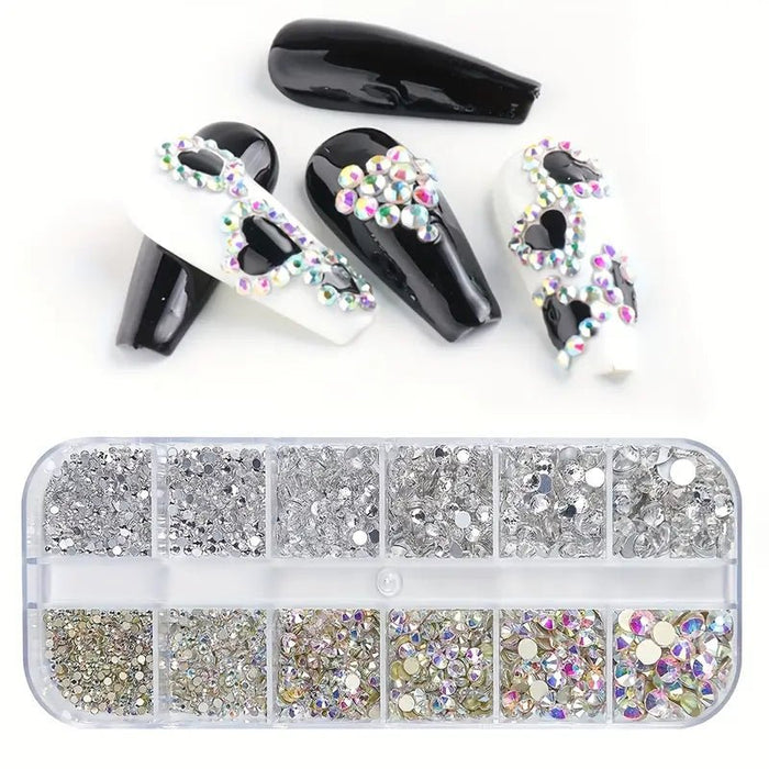 1 Caja Estilo Europeo y Americano Decoración de Uñas con Pedrería Grande y Pequeña - Quierox - Tienda Online