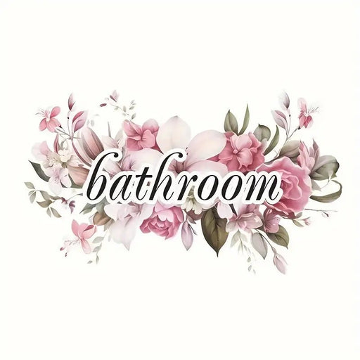 1 calcomania, adorno elegante adhesivo floral para puerta del baño - Quierox - Tienda Online