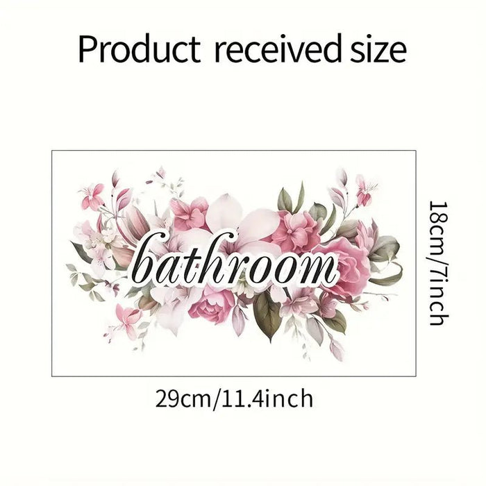 1 calcomania, adorno elegante adhesivo floral para puerta del baño - Quierox - Tienda Online