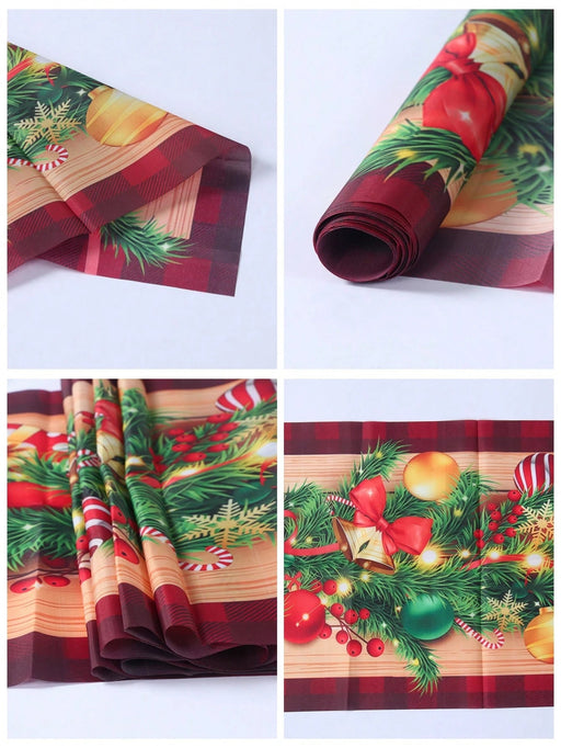 1 camino de mesa estilo lazo de vid de flores navideñas, suministros de decoración de mesa - Quierox - Tienda Online