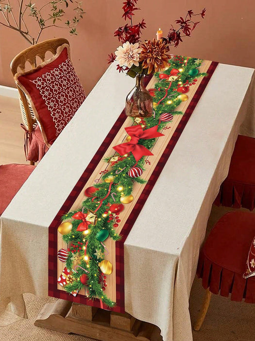 1 camino de mesa estilo lazo de vid de flores navideñas, suministros de decoración de mesa - Quierox - Tienda Online