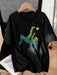 1 camiseta negra de manga corta con estampado de fútbol, adecuada para niños - Quierox - Tienda Online
