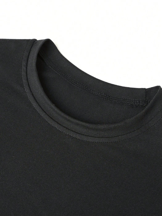 1 camiseta negra de manga corta con estampado de fútbol, adecuada para niños - Quierox - Tienda Online