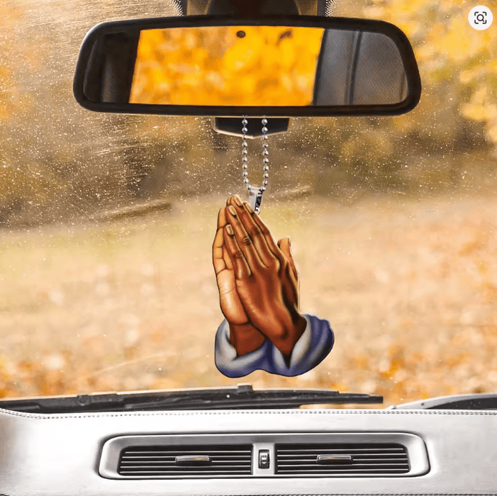 1. Colgante de mano de oración de Jesús, colgante cristiano 2D para espejo - Quierox - Tienda Online