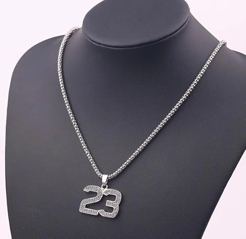 1 Collar con colgante 23 con diamantes brilloso de imitacion para hombre - Quierox - Tienda Online