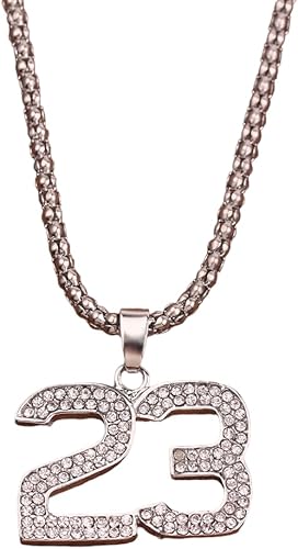1 Collar con colgante 23 con diamantes brilloso de imitacion para hombre - Quierox - Tienda Online