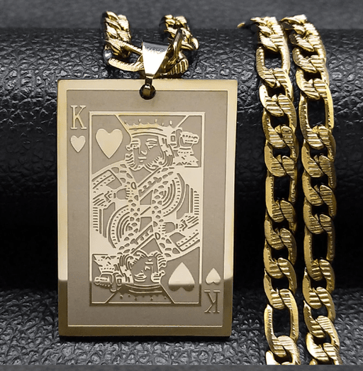 1 Collar con colgante de Poker King Spades Hearts K para hombres y mujeres - Quierox - Tienda Online
