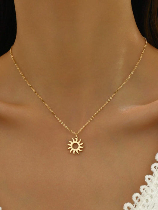 1 collar minimalista y elegante con colgante de sol, ideal para uso diario. - Quierox - Tienda Online