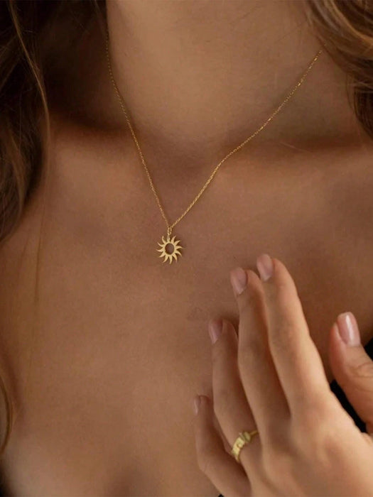1 collar minimalista y elegante con colgante de sol, ideal para uso diario. - Quierox - Tienda Online