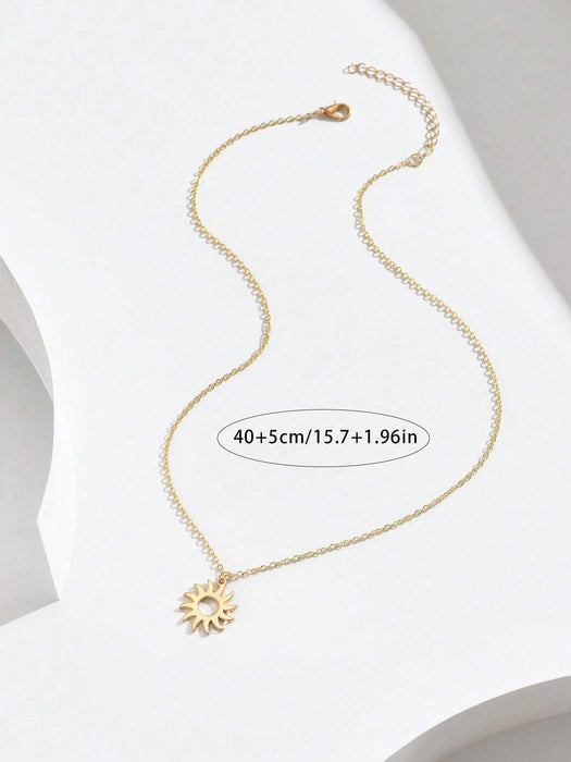 1 collar minimalista y elegante con colgante de sol, ideal para uso diario. - Quierox - Tienda Online