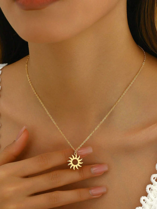 1 collar minimalista y elegante con colgante de sol, ideal para uso diario. - Quierox - Tienda Online