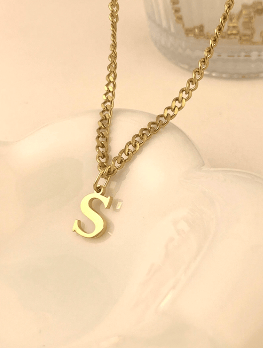 1 Collar para mujeres Simple con inicial de letra S acero inoxidable - Quierox - Tienda Online