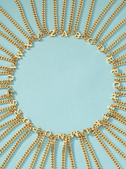 1 collar y pulsera de cadena con decoración de letras a la moda para mujer - Quierox - Tienda Online