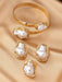 1 Conjunto de collar en Y con colgante de metal y perlas barrocas, estilo vintage - Quierox - Tienda Online