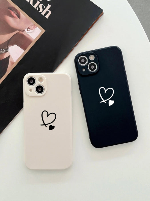 1 Cover para teléfono con estampado de corazón y pintura colorida para parejas, 2 und - Quierox - Tienda Online