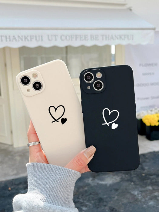 1 Cover para teléfono con estampado de corazón y pintura colorida para parejas, 2 und - Quierox - Tienda Online