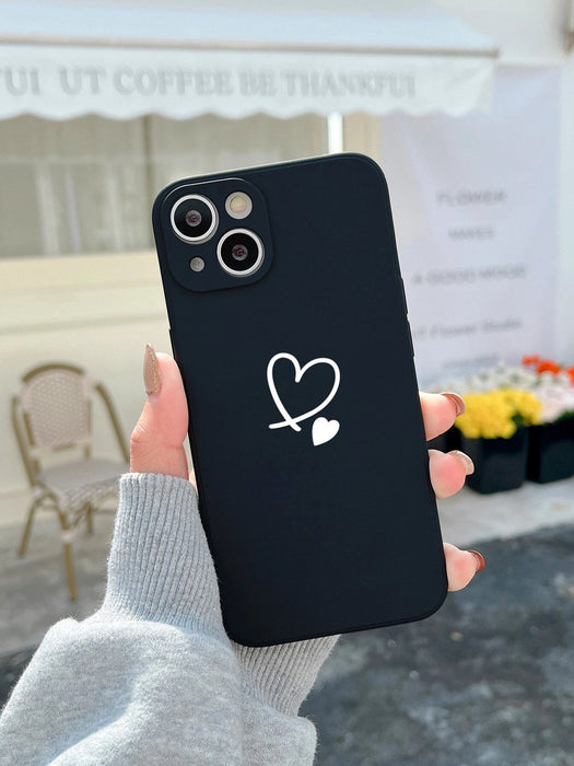 1 Cover para teléfono con estampado de corazón y pintura colorida para parejas, 2 und - Quierox - Tienda Online