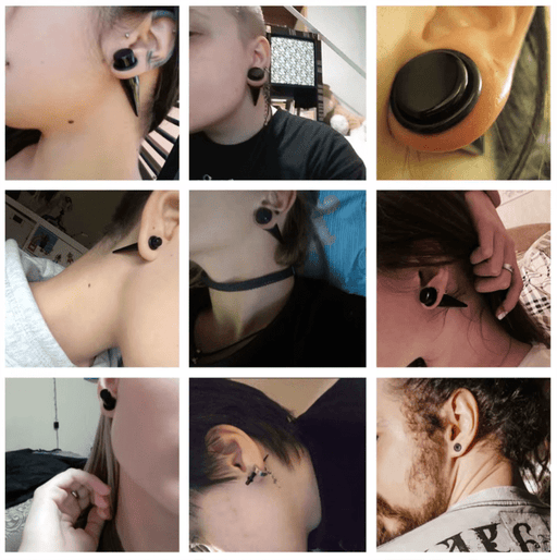 1 Dilatador de oreja acrílicos UV de 12mm, dilatadores de oreja negros, expansor de estiramiento - Quierox - Tienda Online