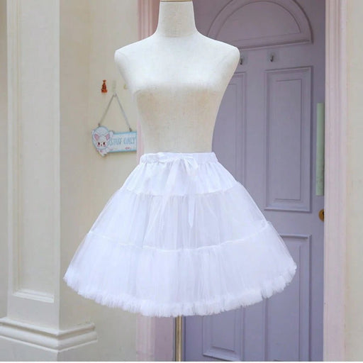1 enagua blanca con falda corta de tul de 2 capas, estilo Lolita - Quierox - Tienda Online