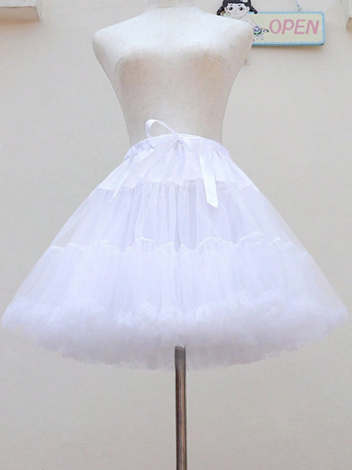 1 enagua blanca con falda corta de tul de 2 capas, estilo Lolita - Quierox - Tienda Online