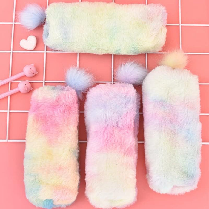 1 Estuche de peluche con arcoíris para niñas, bonito multicolor aleatorio - Quierox - Tienda Online