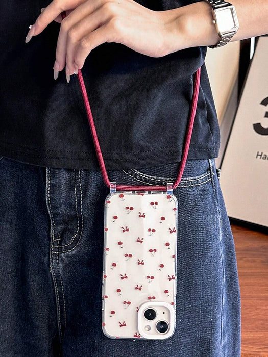 1 Funda de teléfono con patrón de cereza, con correa ajustable para con iPhone 11 - Quierox - Tienda Online