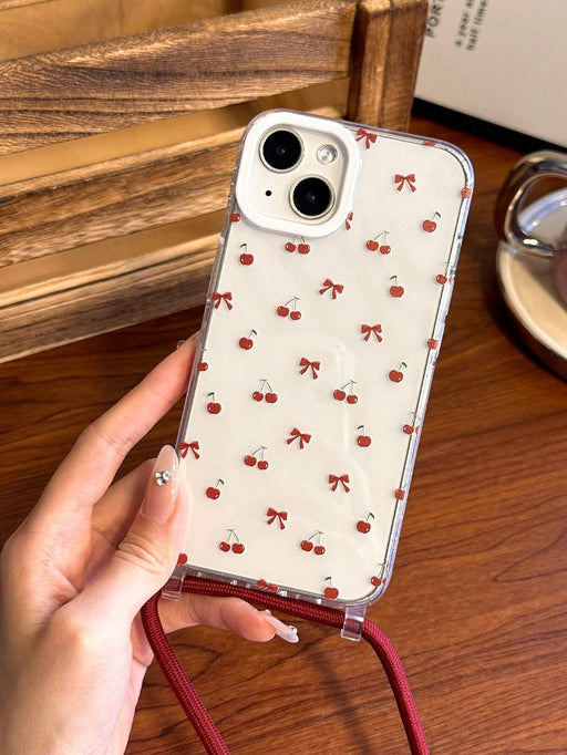 1 Funda de teléfono con patrón de cereza, con correa ajustable para con iPhone 11 - Quierox - Tienda Online
