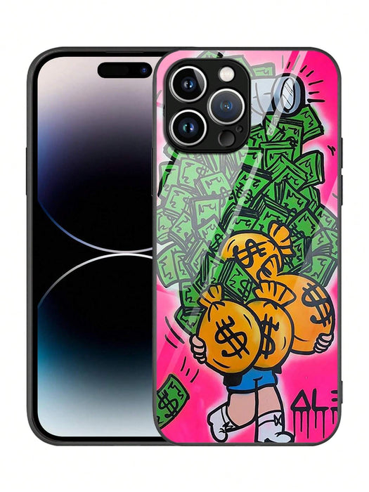 1 Funda de teléfono de cristal con motivos de dinero - Quierox - Tienda Online