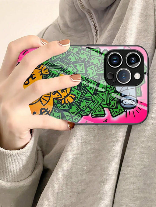 1 Funda de teléfono de cristal con motivos de dinero - Quierox - Tienda Online
