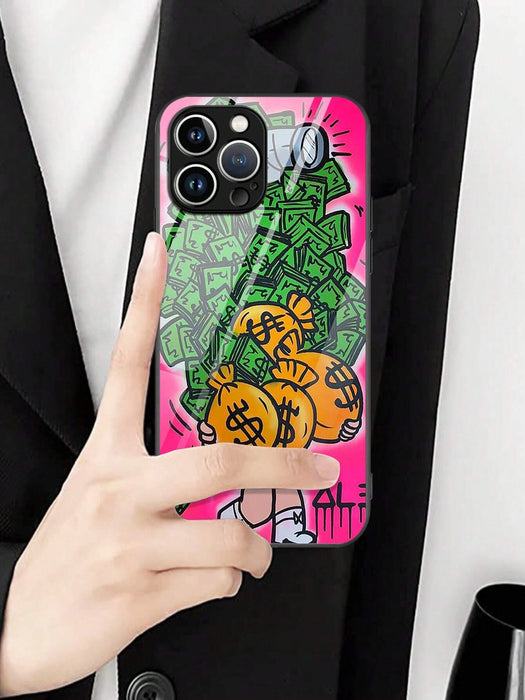 1 Funda de teléfono de cristal con motivos de dinero - Quierox - Tienda Online