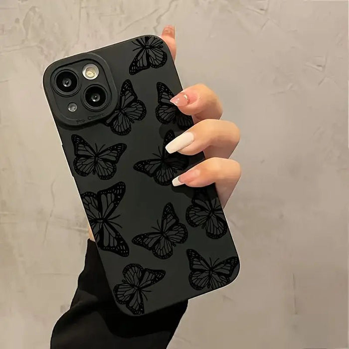 1 funda de teléfono ultrafina a prueba de golpes con diseño de mariposa negra para iPhone XR - Quierox - Tienda Online