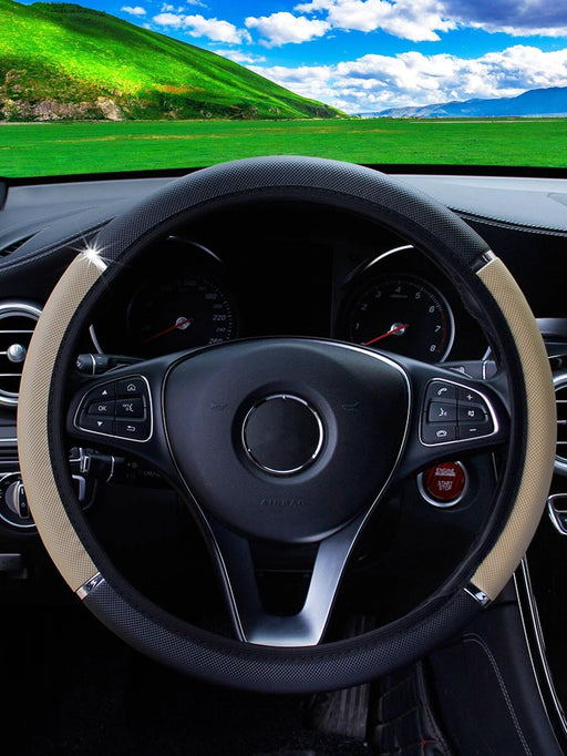 1 funda para volante de coche de piel sintética brillante y metal para vehículos - Quierox - Tienda Online