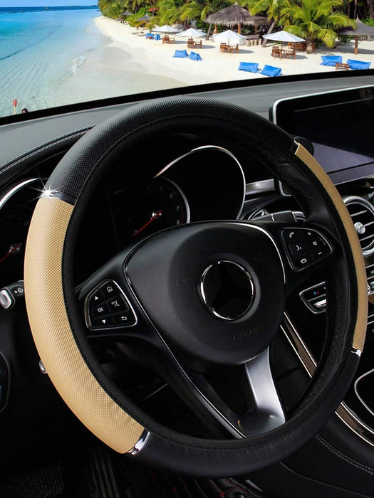 1 funda para volante de coche de piel sintética brillante y metal para vehículos - Quierox - Tienda Online