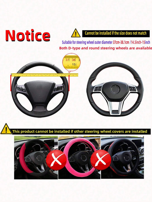 1 funda para volante de coche de piel sintética brillante y metal para vehículos - Quierox - Tienda Online