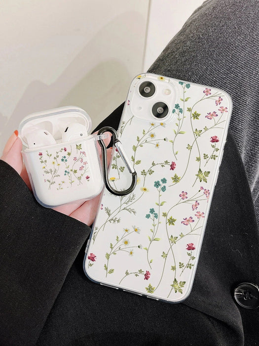 1 funda transparente con diseño floral y 1 funda compatible con Airpods - Quierox - Tienda Online