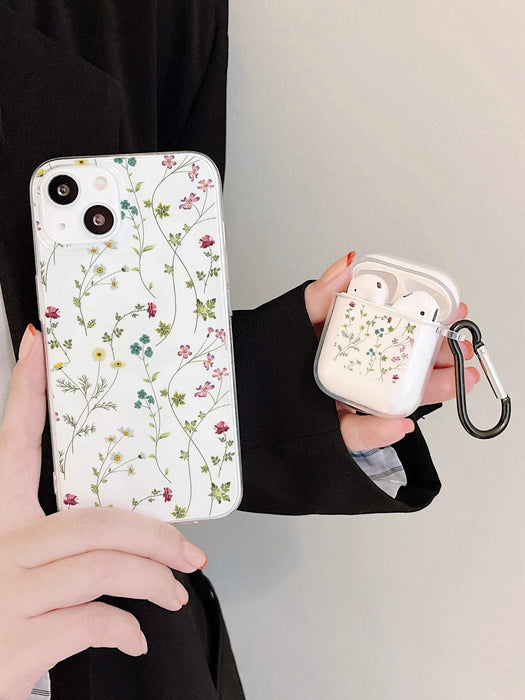 1 funda transparente con diseño floral y 1 funda compatible con Airpods - Quierox - Tienda Online