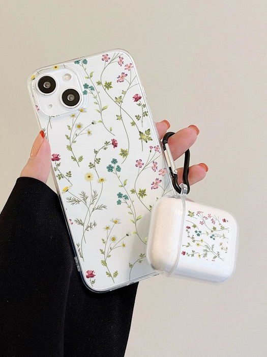 1 funda transparente con diseño floral y 1 funda compatible con Airpods - Quierox - Tienda Online