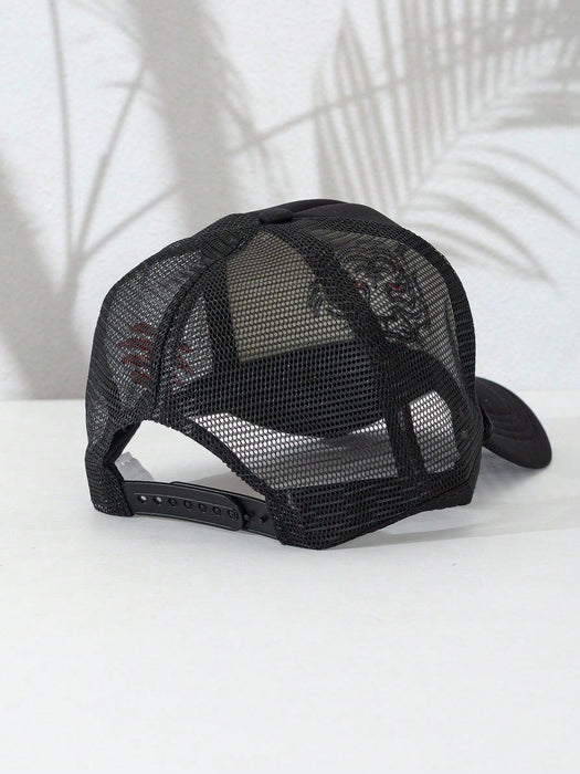 1 Gorra De Béisbol Fresca Y Moderna De Estilo Callejero Unisex Con Bordado De Cabeza De Tigre - Quierox - Tienda Online