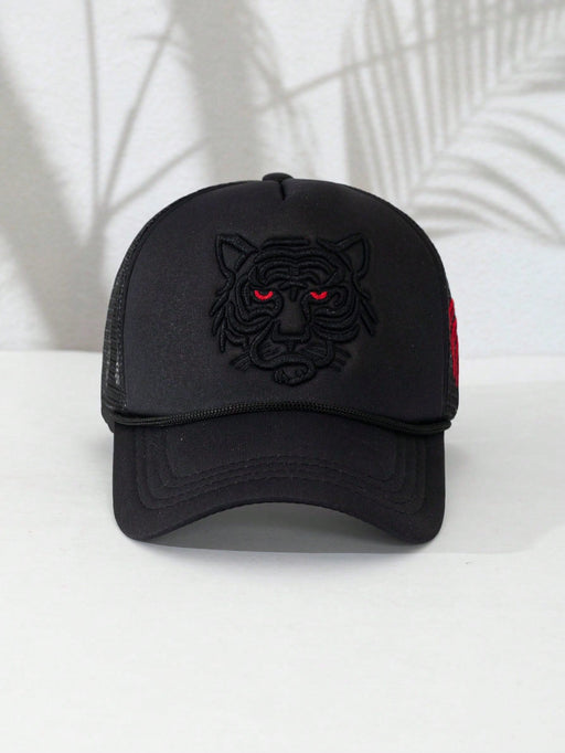 1 Gorra De Béisbol Fresca Y Moderna De Estilo Callejero Unisex Con Bordado De Cabeza De Tigre - Quierox - Tienda Online