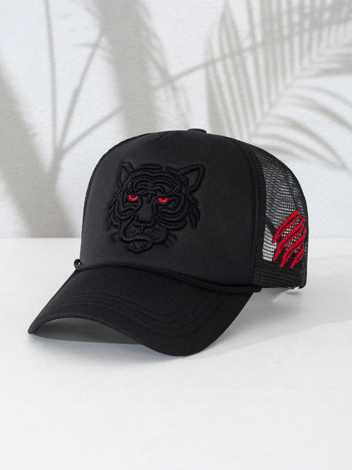 1 Gorra De Béisbol Fresca Y Moderna De Estilo Callejero Unisex Con Bordado De Cabeza De Tigre - Quierox - Tienda Online