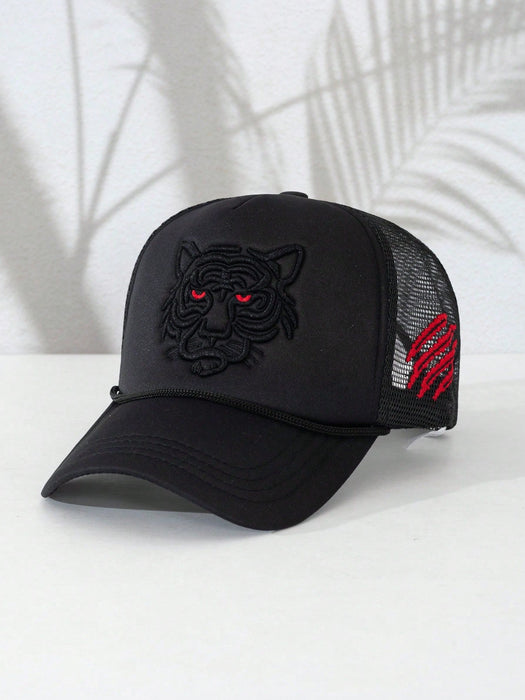1 Gorra De Béisbol Fresca Y Moderna De Estilo Callejero Unisex Con Bordado De Cabeza De Tigre - Quierox - Tienda Online
