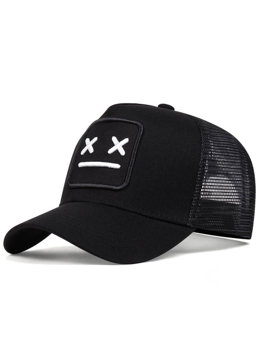 1 Gorra de béisbol para hombre con carita sonriente bordada, estilo camionero moderno - Quierox - Tienda Online