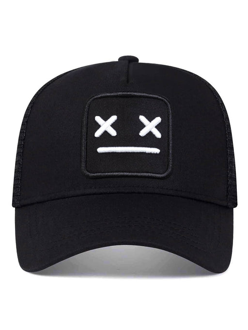 1 Gorra de béisbol para hombre con carita sonriente bordada, estilo camionero moderno - Quierox - Tienda Online