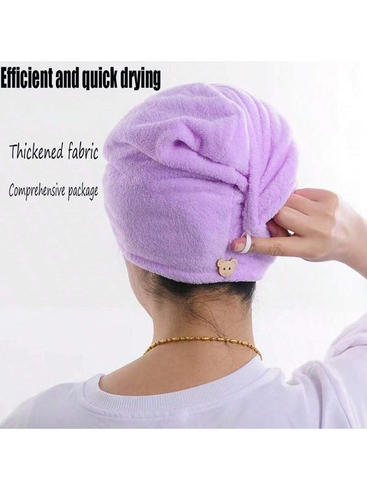1 gorro para secar el cabello en el baño, toalla de terciopelo coral para secar el cabello - Quierox - Tienda Online