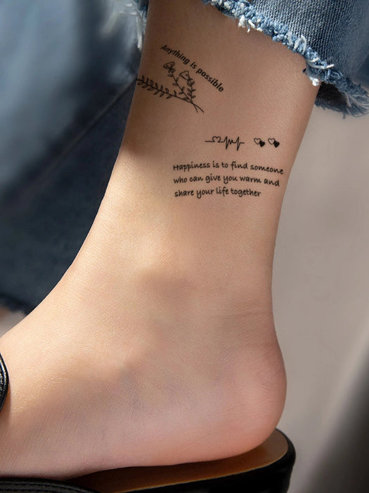 1 hoja de pegatinas con eslóganes y gráficos para tatuajes - Quierox - Tienda Online
